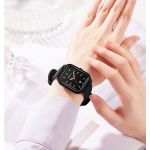 elegant retro preppy style women's quartz watch square black dial with pink silicone strap, zinc alloy case, non rechargeable battery/black elegant retro preppy style women's quartz watch square black dial with pink silicone strap, zinc alloy case, non rechargeable battery/black