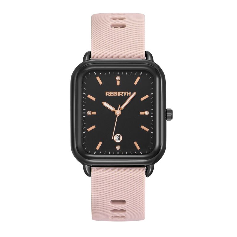 elegant retro preppy style women's quartz watch square black dial with pink silicone strap, zinc alloy case, non rechargeable battery/black elegant retro preppy style women's quartz watch square black dial with pink silicone strap, zinc alloy case, non rechargeable battery/black