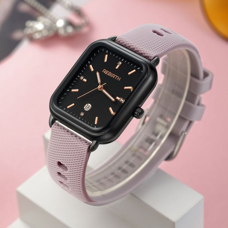 elegant retro preppy style women's quartz watch square black dial with pink silicone strap, zinc alloy case, non rechargeable battery/pink elegant retro preppy style women's quartz watch square black dial with pink silicone strap, zinc alloy case, non rechargeable battery/pink