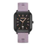 elegant retro preppy style women's quartz watch square black dial with pink silicone strap, zinc alloy case, non rechargeable battery/pink elegant retro preppy style women's quartz watch square black dial with pink silicone strap, zinc alloy case, non rechargeable battery/pink