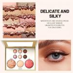 3pcs baking makeup palette includes brush, facial powder, powder blusher eye shadow, multi product palette for eyelid brightening & face contouring, for daily use or dating