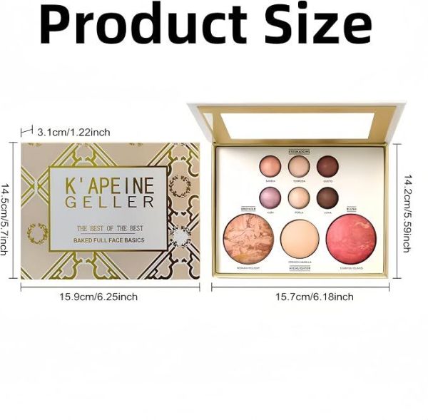 3pcs baking makeup palette includes brush, facial powder, powder blusher eye shadow, multi product palette for eyelid brightening & face contouring, for daily use or dating