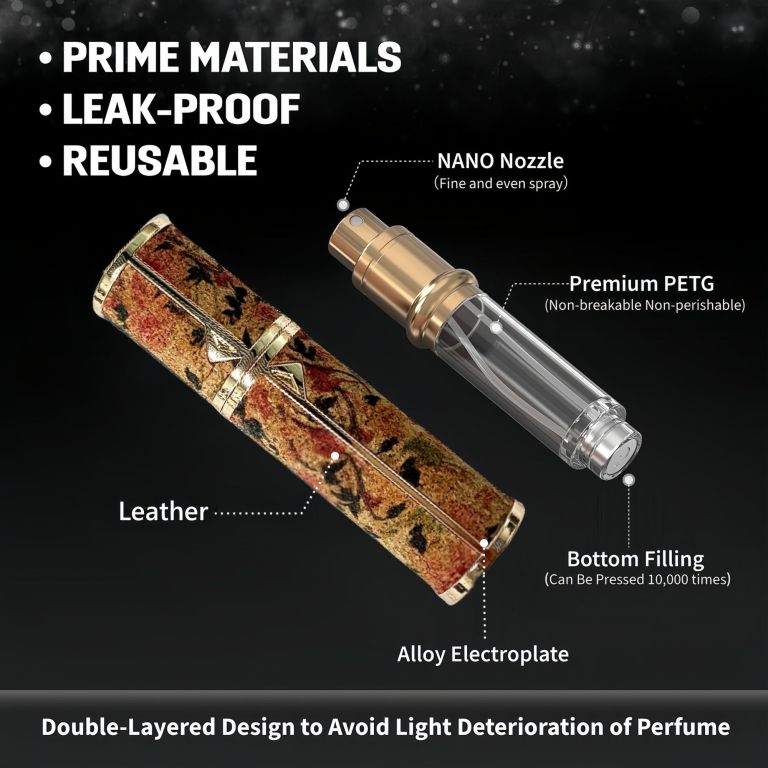 5ml travel perfume atomizer, refillable perfume bottle with retro pattern, leakproof portable small spray bottle for women & men, elegant mini fragrance accessory 5ml travel perfume atomizer, refillable perfume bottle with retro pattern, leakproof portable small spray bottle for women & men, elegant mini fragrance accessory