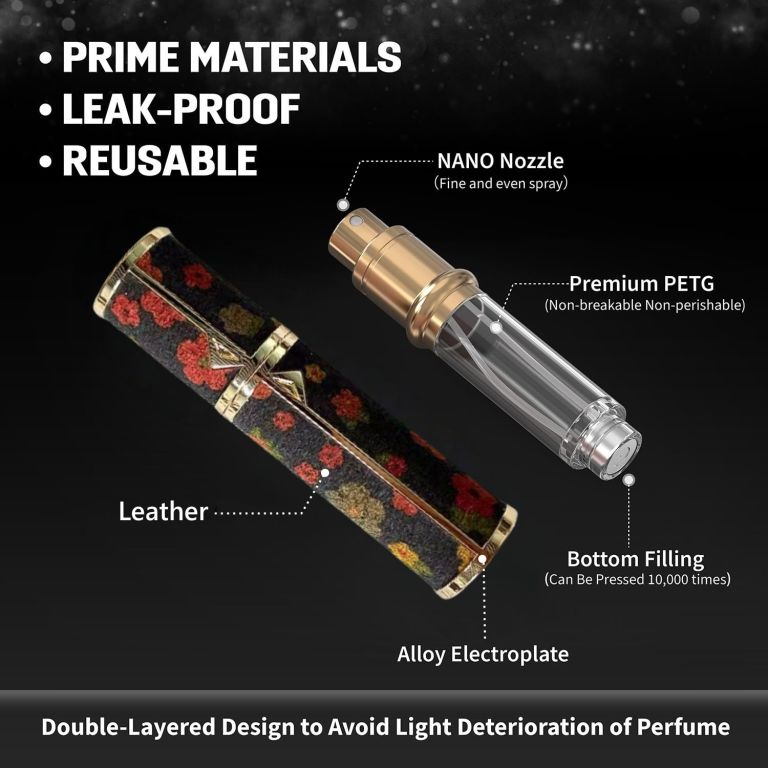 5ml travel perfume atomizer, refillable perfume bottle with retro pattern, leakproof portable small spray bottle for women & men, elegant mini fragrance accessory 5ml travel perfume atomizer, refillable perfume bottle with retro pattern, leakproof portable small spray bottle for women & men, elegant mini fragrance accessory