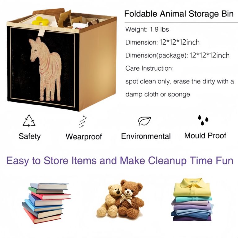 2 packs collapsible storage bins, retro style foldable storage box for toys, clothes, books, closet & shelves, durable home storage basket organizer (a horse) 2 packs collapsible storage bins, retro style foldable storage box for toys, clothes, books, closet & shelves, durable home storage basket organizer (a horse)