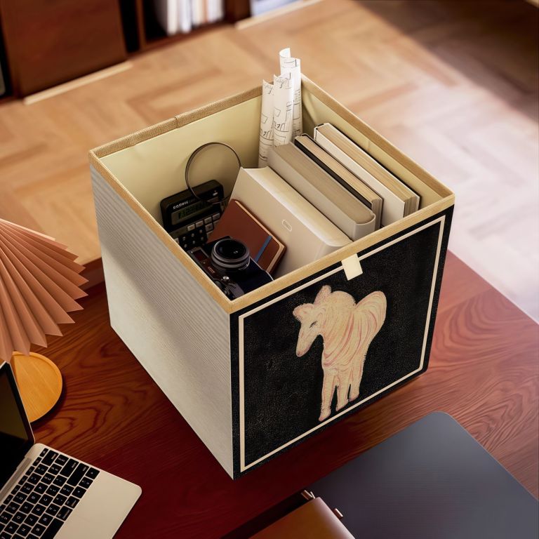2 packs collapsible storage bins, retro style foldable storage box for toys, clothes, books, closet & shelves, durable home storage basket organizer (a horse) 2 packs collapsible storage bins, retro style foldable storage box for toys, clothes, books, closet & shelves, durable home storage basket organizer (a horse)