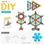 3d plum blossom building blocks for kids – diy creative puzzle toy for ages 3+ with 112, 302, or 902 pieces, safe plastic, reusable storage bag, and idea guide for endless fun (112pcs)