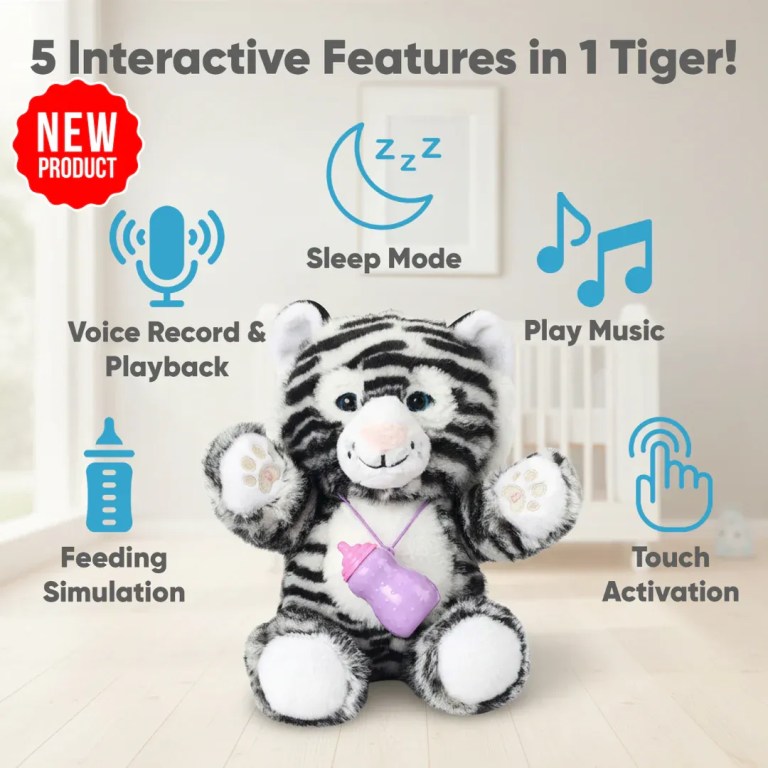 interactive tiger plush feeding & sleeping simulation toy interactive tiger plush feeding & sleeping simulation toy