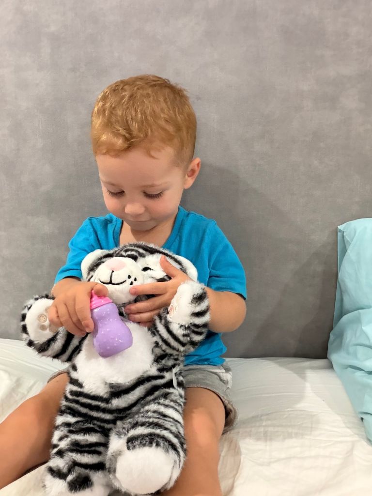 interactive tiger plush feeding & sleeping simulation toy interactive tiger plush feeding & sleeping simulation toy