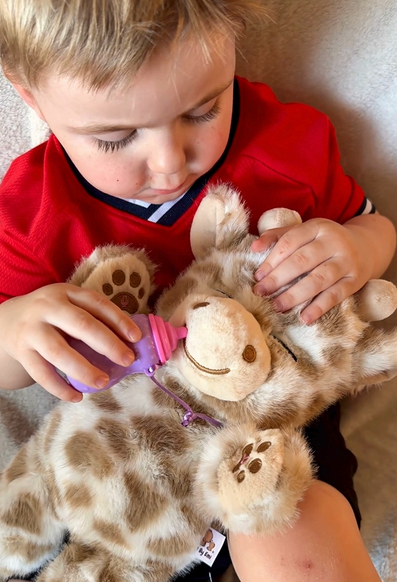 interactive giraffe plush feeding & sleeping simulation toy
