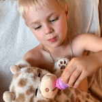 interactive giraffe plush feeding & sleeping simulation toy