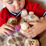 interactive giraffe plush feeding & sleeping simulation toy