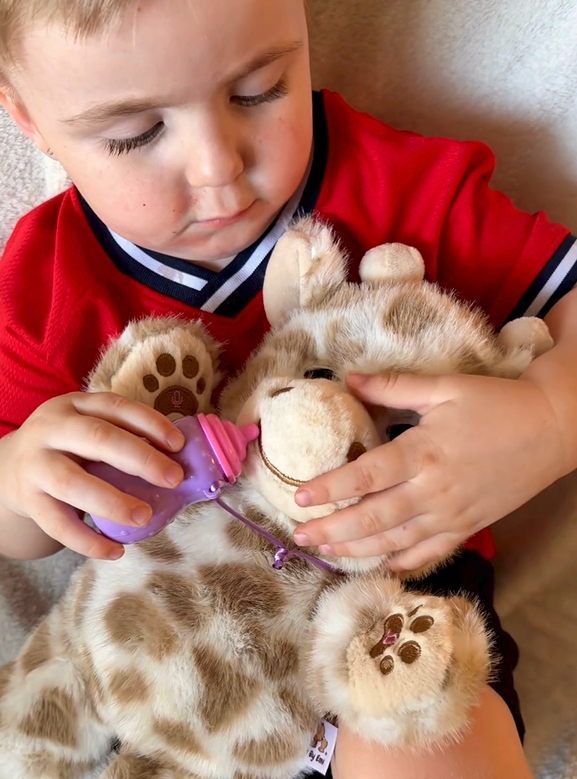 interactive giraffe plush feeding & sleeping simulation toy