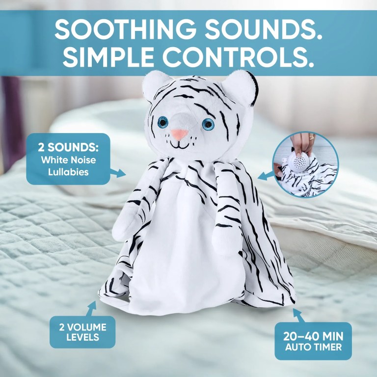 delly the white tiger white noise & lullaby comforter delly the white tiger white noise & lullaby comforter
