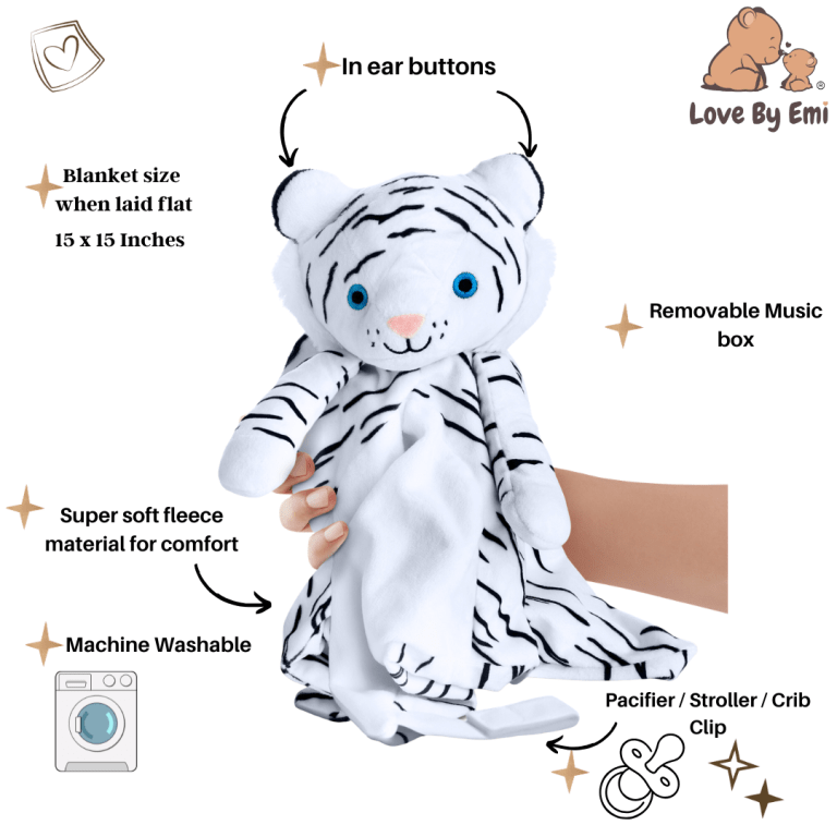 delly the white tiger white noise & lullaby comforter delly the white tiger white noise & lullaby comforter