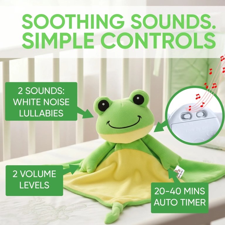 rara the frog white noise & lullaby comforter