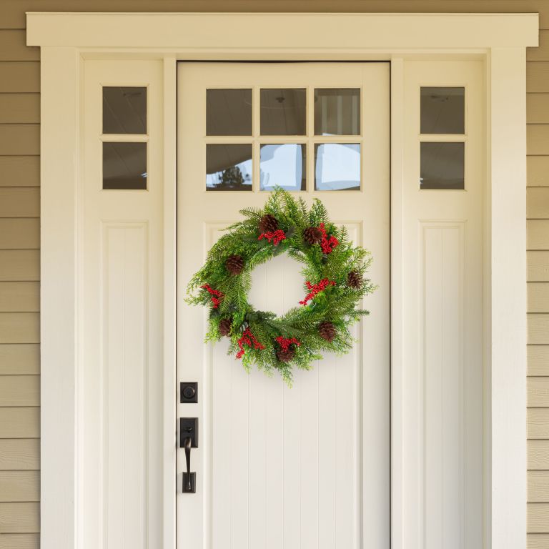 santa's helper pine cone christmas wreath decor xmas 50cm