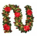 red 9ft xmas christmas garland artificial wreath with led lights stairs home rattan red 9ft xmas christmas garland artificial wreath with led lights stairs home rattan