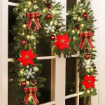 red 9ft xmas christmas garland artificial wreath with led lights stairs home rattan red 9ft xmas christmas garland artificial wreath with led lights stairs home rattan