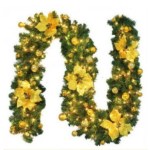 gloden 9ft xmas christmas garland artificial wreath with led lights stairs home rattan gloden 9ft xmas christmas garland artificial wreath with led lights stairs home rattan