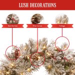 christabelle 61cm snowy christmas wreath bedford with led lights front door decoration ornament