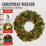 christabelle 61cm christmas wreath bristle berry with led lights front door decoration ornament christabelle 61cm christmas wreath bristle berry with led lights front door decoration ornament
