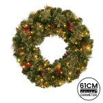 christabelle 61cm christmas wreath bristle berry with led lights front door decoration ornament christabelle 61cm christmas wreath bristle berry with led lights front door decoration ornament