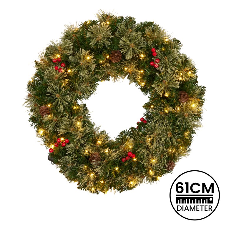 christabelle 61cm christmas wreath bristle berry with led lights front door decoration ornament christabelle 61cm christmas wreath bristle berry with led lights front door decoration ornament