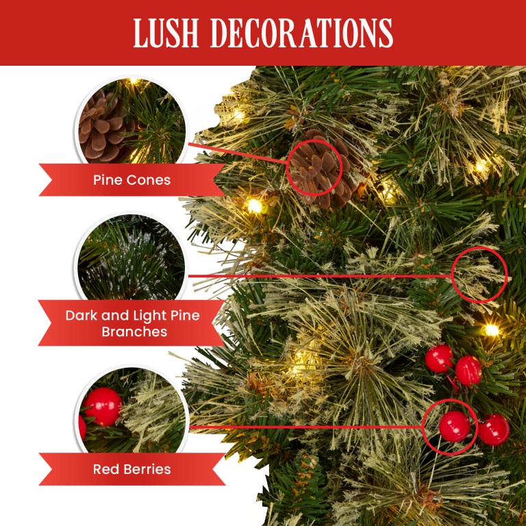 christabelle 61cm christmas wreath bristle berry with led lights front door decoration ornament christabelle 61cm christmas wreath bristle berry with led lights front door decoration ornament