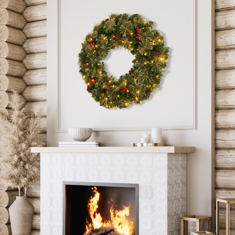 christabelle 61cm christmas wreath bristle berry with led lights front door decoration ornament christabelle 61cm christmas wreath bristle berry with led lights front door decoration ornament