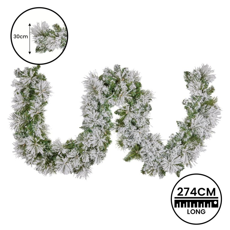 christabelle 274cm majestic snow prelit christmas garland christabelle 274cm majestic snow prelit christmas garland