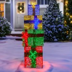 christabelle 190cm 4 piece gift stack box christmas decor bows led lights xmas christabelle 190cm 4 piece gift stack box christmas decor bows led lights xmas