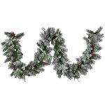 swishmas 274cm snowy crown pine pre lit multicolour christmas garland