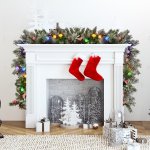 swishmas 274cm snowy crown pine pre lit multicolour christmas garland
