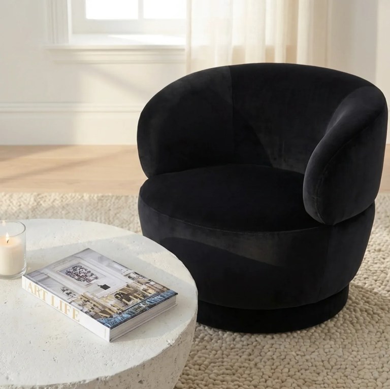 interior ave luna swivel armchair black interior ave luna swivel armchair black