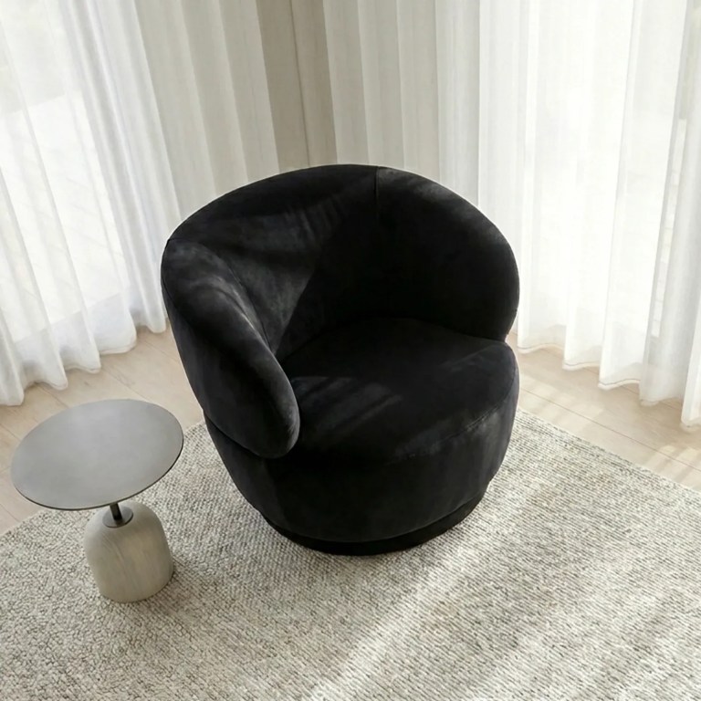 interior ave luna swivel armchair black interior ave luna swivel armchair black
