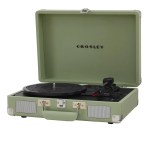 crosley cruiser bluetooth portable turntable mint + bundled crosley record storage display stand