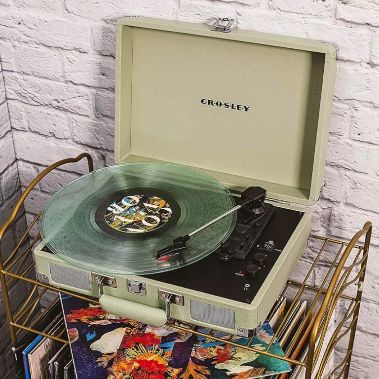 crosley cruiser bluetooth portable turntable mint + crosley entertainment stand bundle crosley cruiser bluetooth portable turntable mint + crosley entertainment stand bundle