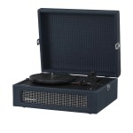 crosley voyager bluetooth portable turntable + bundled crosley record storage display stand navy