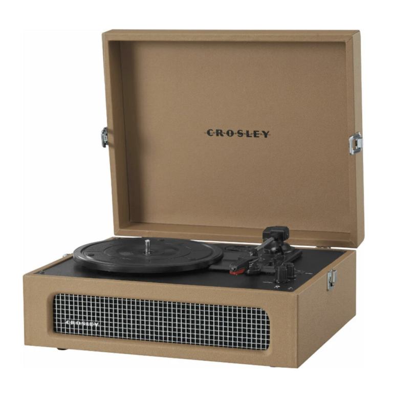 crosley voyager bluetooth portable turntable tan