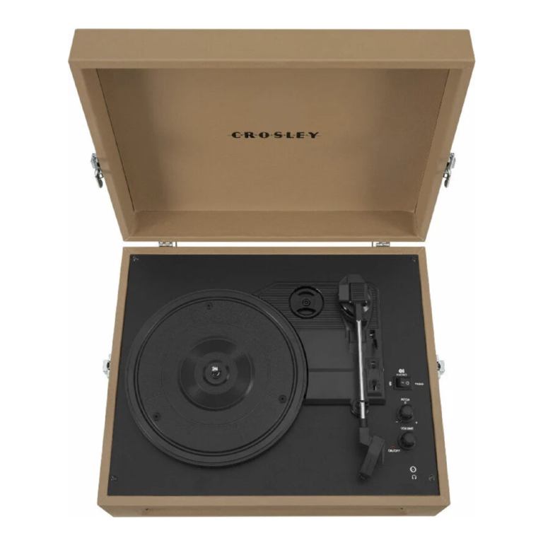 crosley voyager bluetooth portable turntable tan