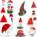 christmas unisex adults kids novelty hat xmas party cap santa costume dress up, santa hat w led light