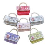 girls small square princess handbag chain shoulder bag messenger bag green