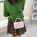 girls small square princess handbag chain shoulder bag messenger bag green