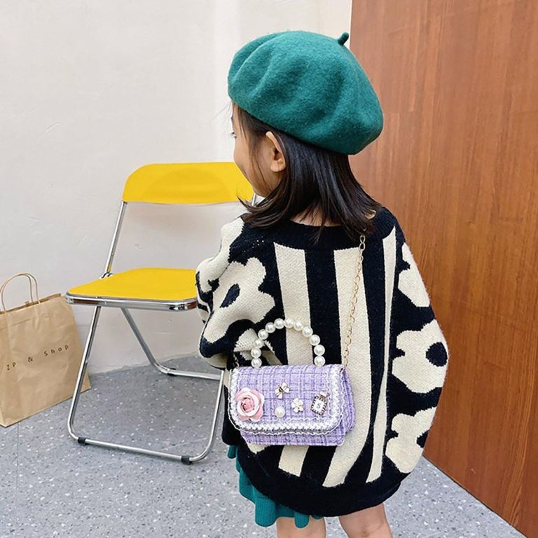 girls small square princess handbag chain shoulder bag messenger bag green