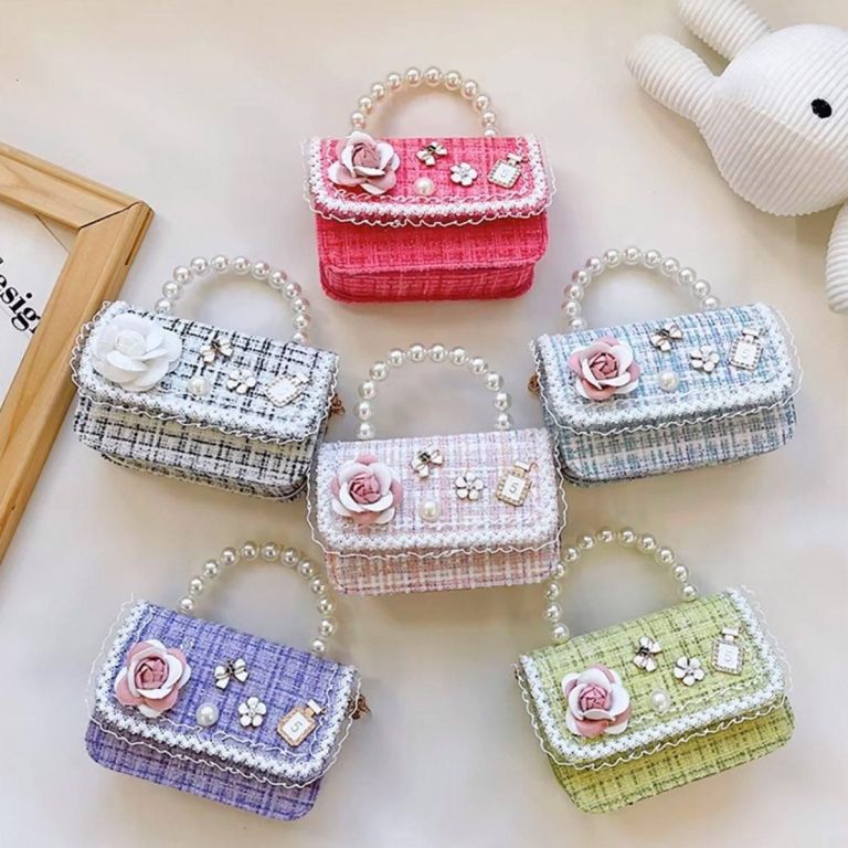 girls small square princess handbag chain shoulder bag messenger bag green