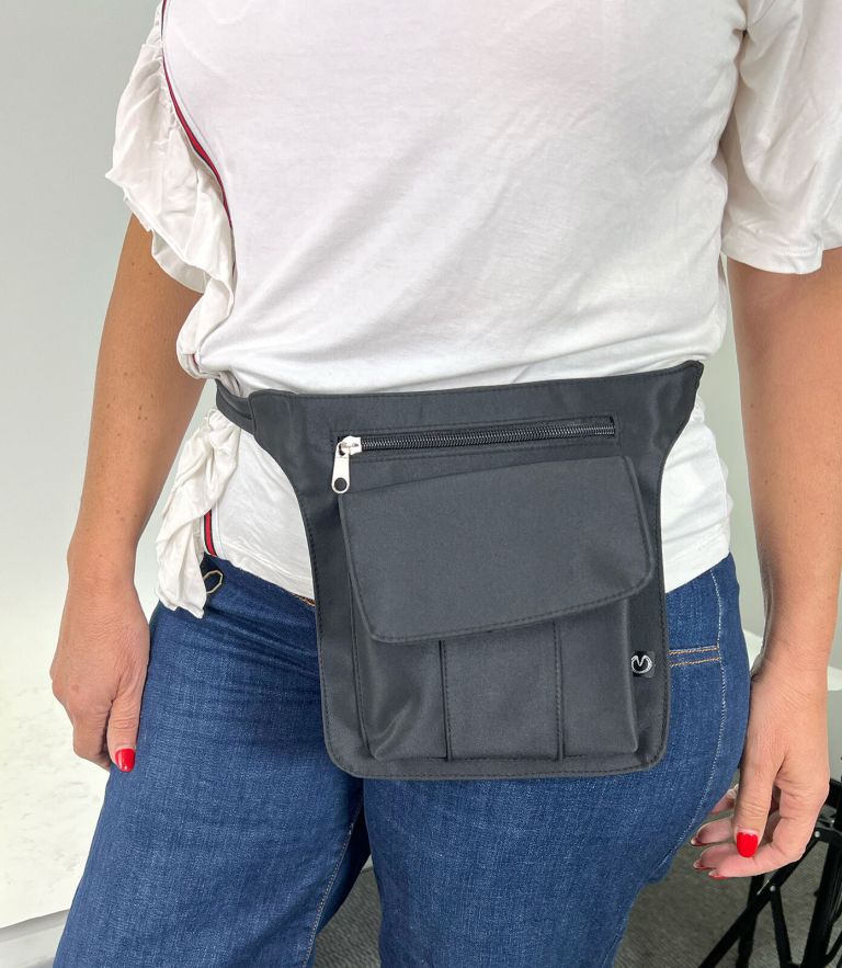 milleni waist bag utility travel belt bum bag adjustable strap w/ zipper in black milleni waist bag utility travel belt bum bag adjustable strap w/ zipper in black