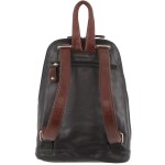milleni ladies genuine italian leather backpack bag twin zip black/chestnut milleni ladies genuine italian leather backpack bag twin zip black/chestnut