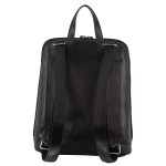 milleni ladies nappa leather bag twin zip backpack w/ zipped pocket black