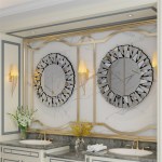 silver sunburst round wall mirror